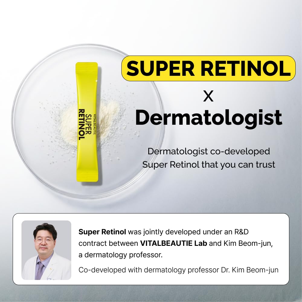 VITALBEAUTIE Super Retinol - Ingestible Liposomal Retinol & Vitamin C 1000mg Powder, 30 Packets