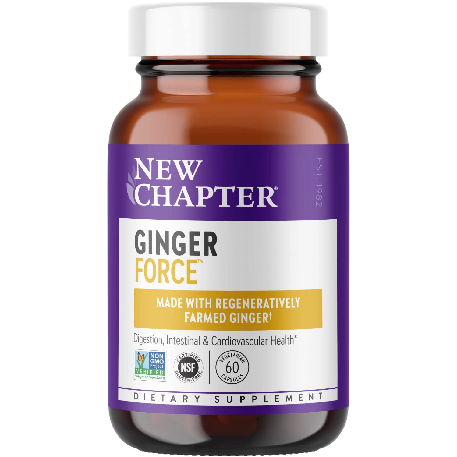 New Chapter Ginger Supplement Force with Supercritical Organic + Non-GMO Ingredients Capsules, 60 Count