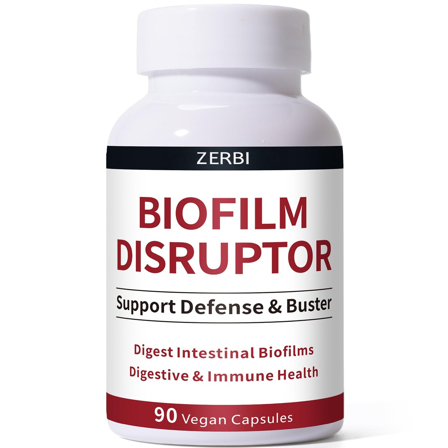 ZERBI Biofilm Disruptor, UTI Defense, Gut Cleanse, W/Lipase & Glucoamylase, Digestive Enzymes - 90 Capsules