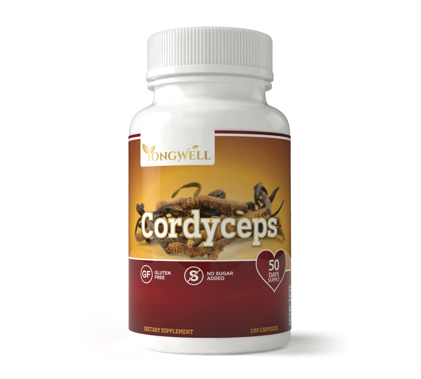 YongWell Cordyceps Extra Strength 1200mg Immune Enhancing Mushroom Capsule, 100 Count