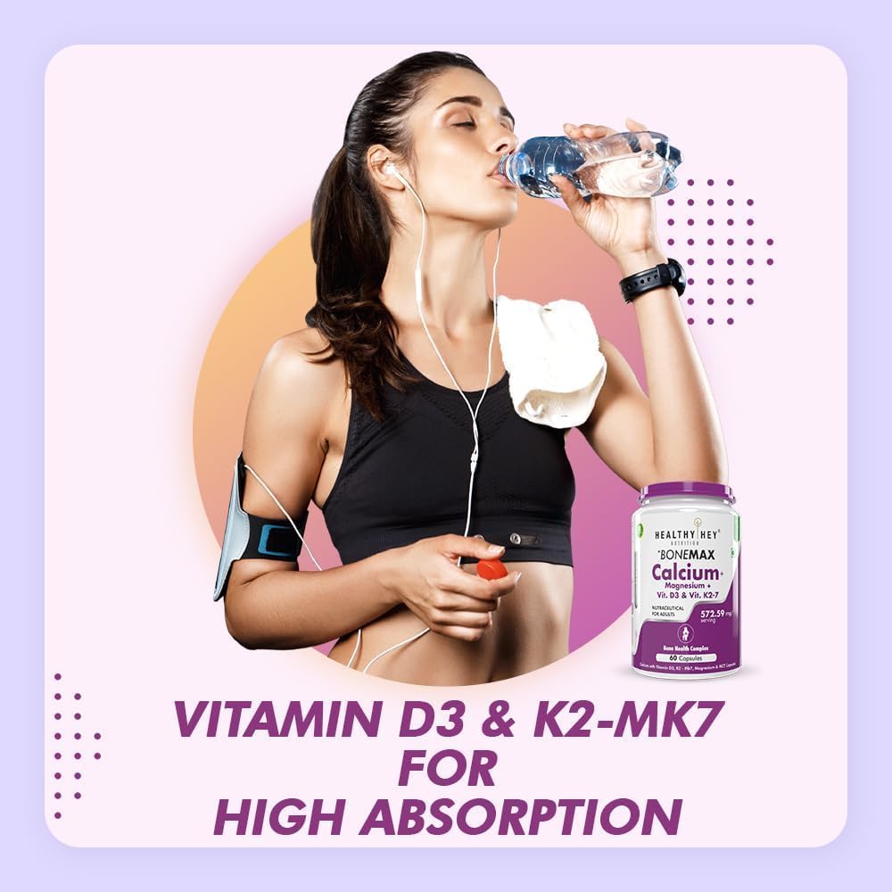 Generic Vegan Calcium with Magnesium, Vitamin D3 & Vitamin K2-MK7 BoneMax Bone Health Complex 60 Capsules