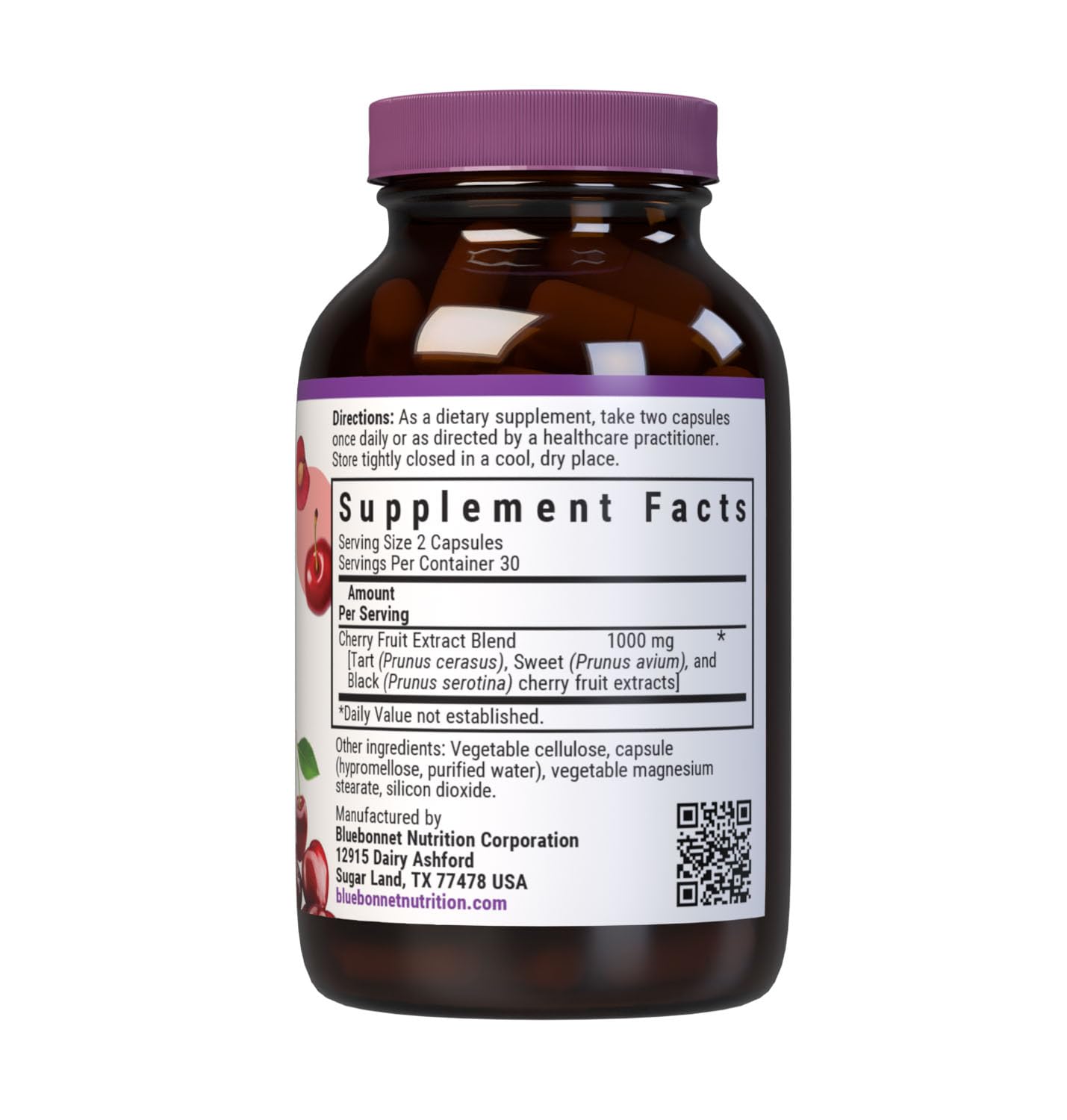 BlueBonnet Super Fruit Cherry Fruit Extract Supplement Capsules, 60 Capsules