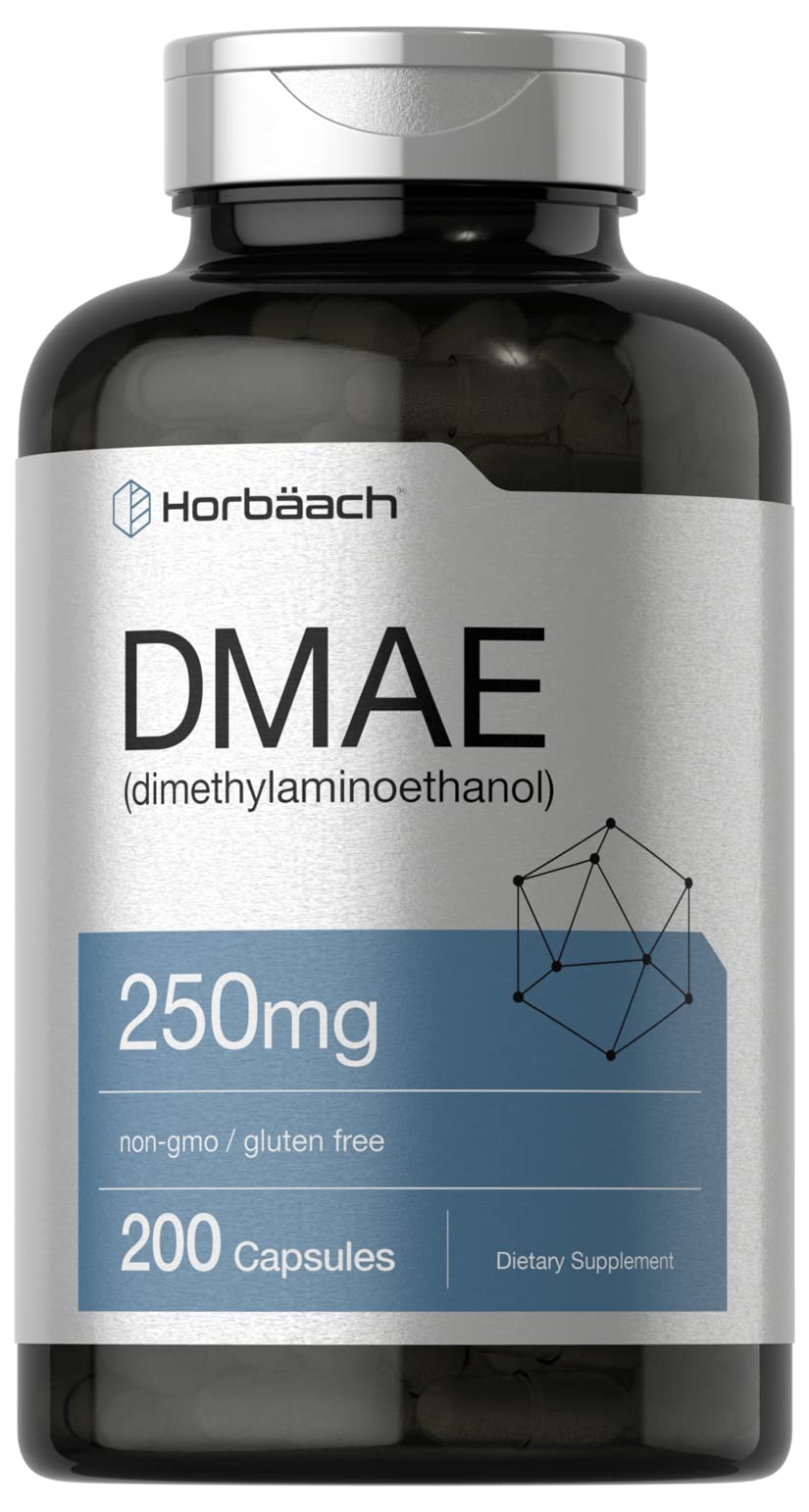 Horbaach DMAE Dimethylaminoethanol Bitartrate 250 mg Capsules, 200 Count