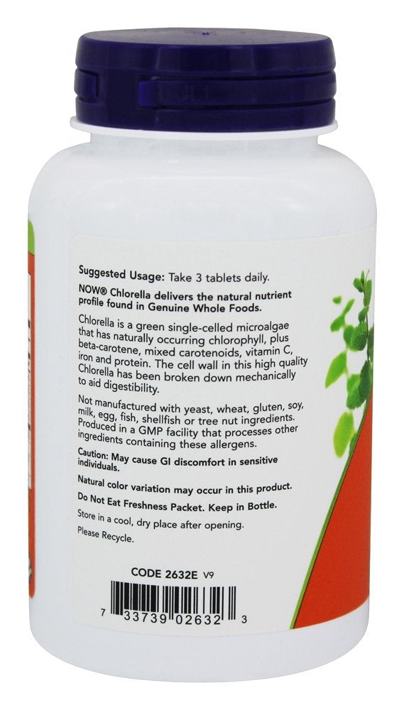 NOW Foods Chlorella 1000 mg Tablets, 120 Count