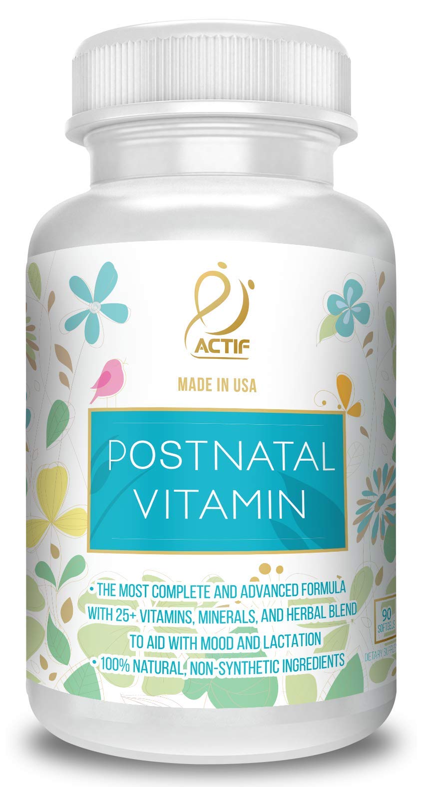 ACTIF Organic Postnatal Vitamin Softgels 90 Count