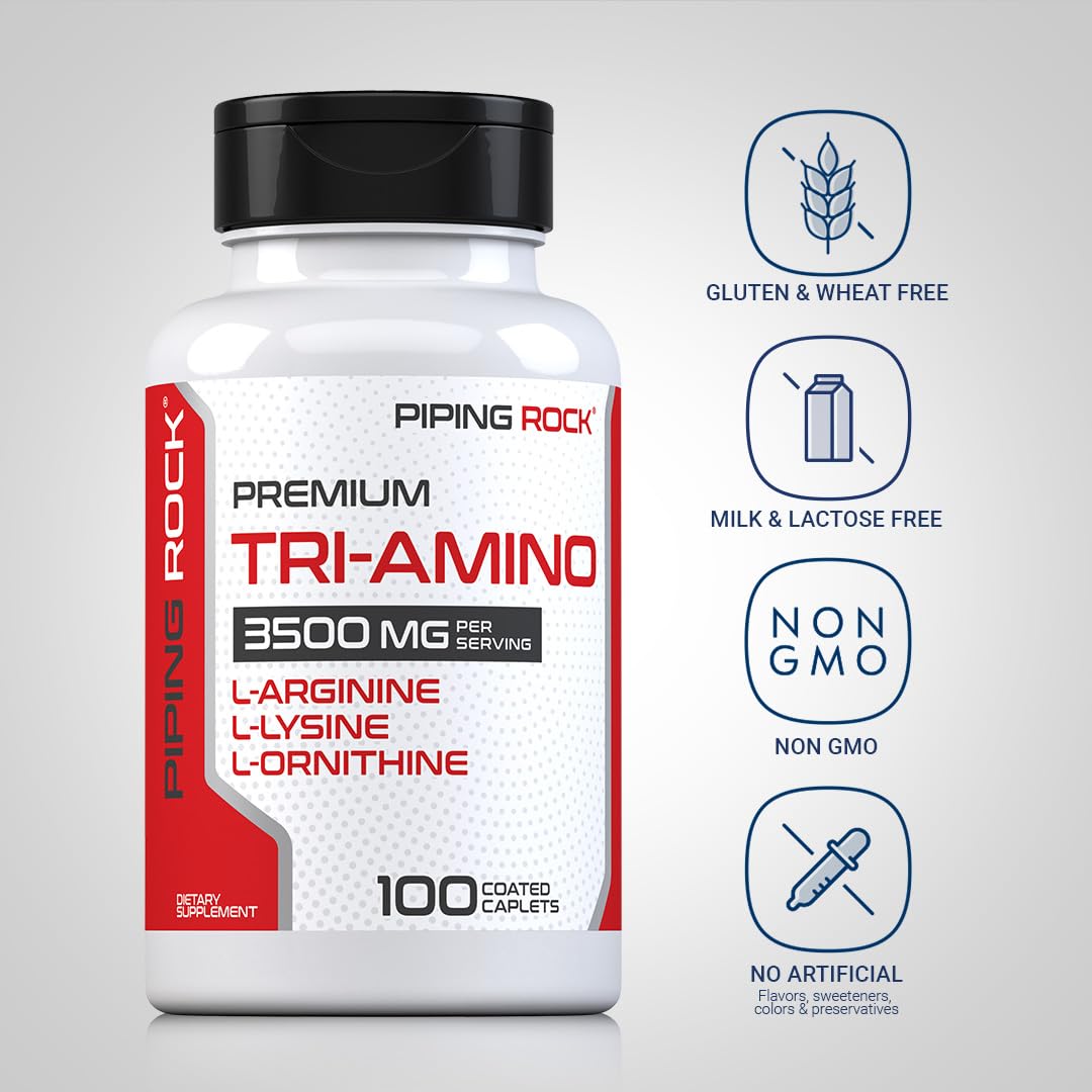 Piping Rock Tri Amino Supplement Caplets, 100 Count