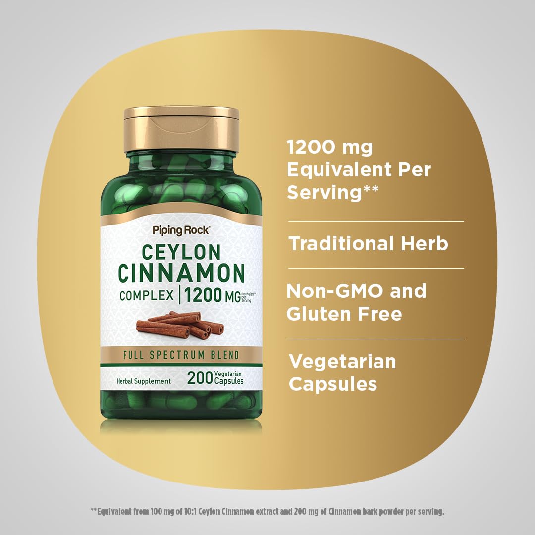 Piping Rock Ceylon Cinnamon Capsules 200 Count