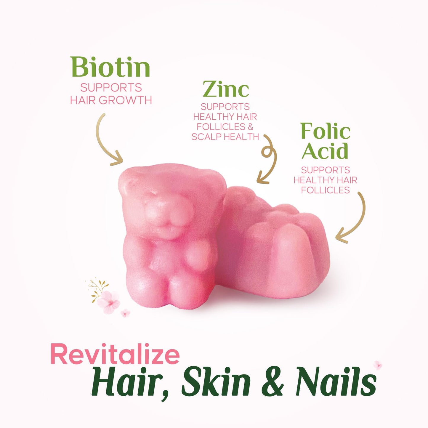 Nature's Nutrition Hair Vitamins with Biotin 5000 mcg Gummy, 60 Gummies