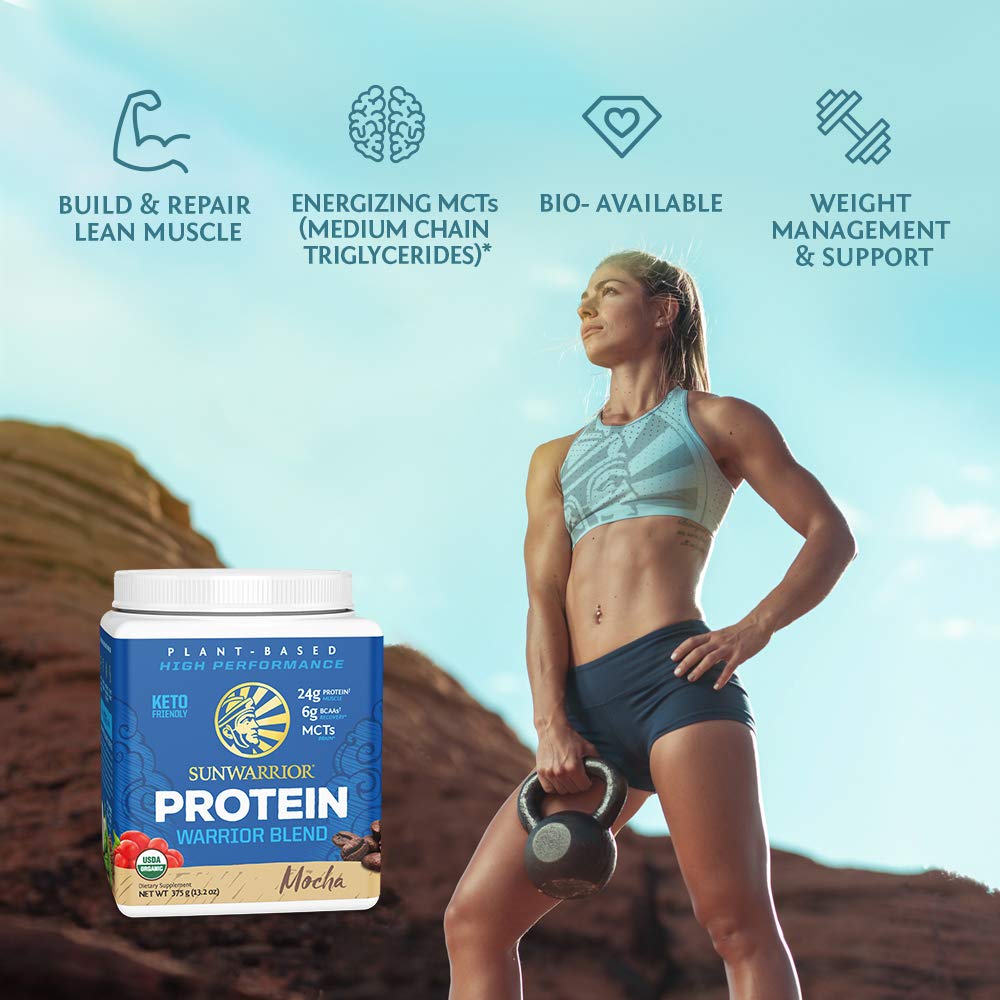 Sunwarrior Organic Plant Based Protein Powder Mocha Flavor, 15 Servings