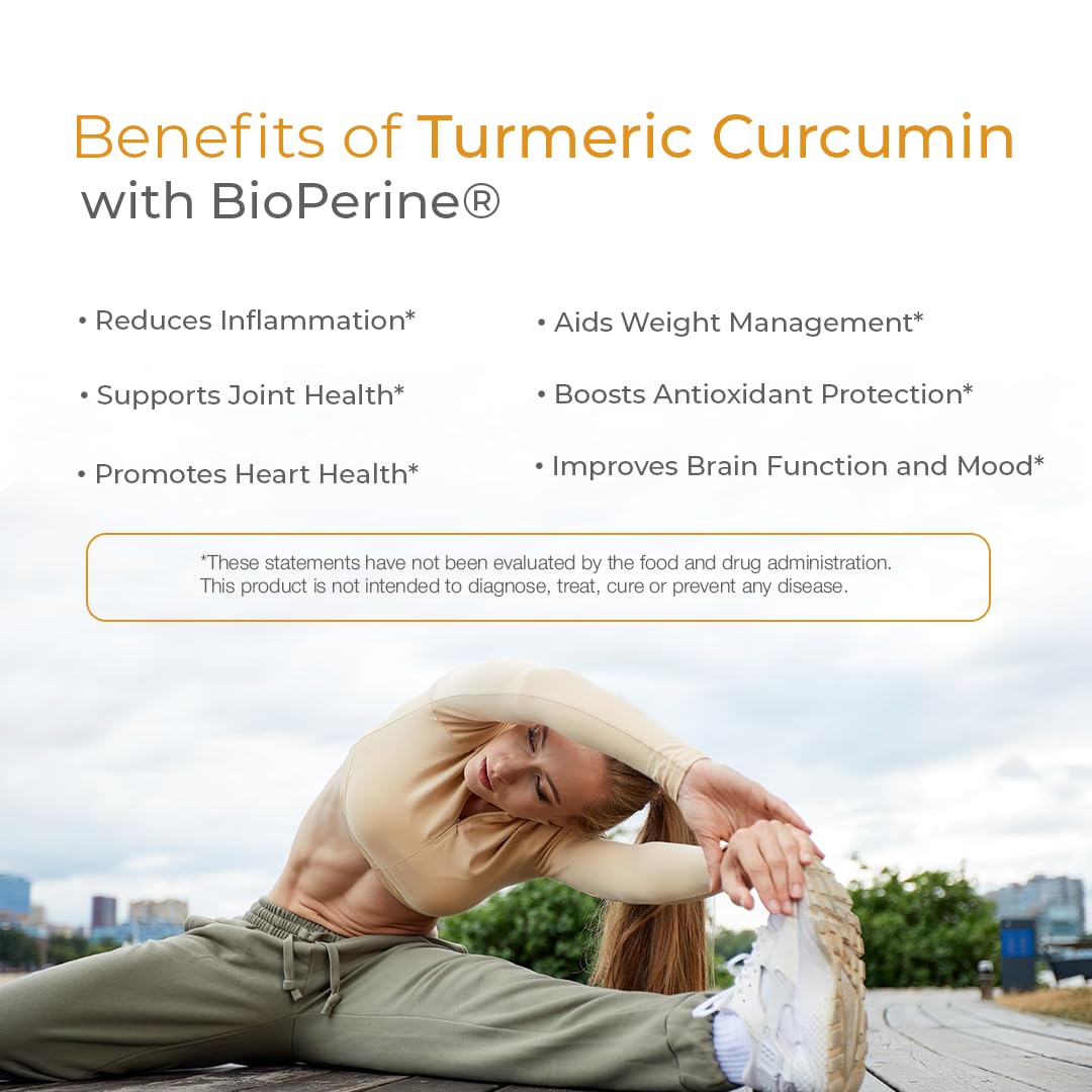 ATEMPO NATURAL LIFESTYLE Turmeric Curcumin Supplement with Black Pepper Extract 1500mg – Absorption, Supports Joint Health – Non-GMO, 120 Capsules