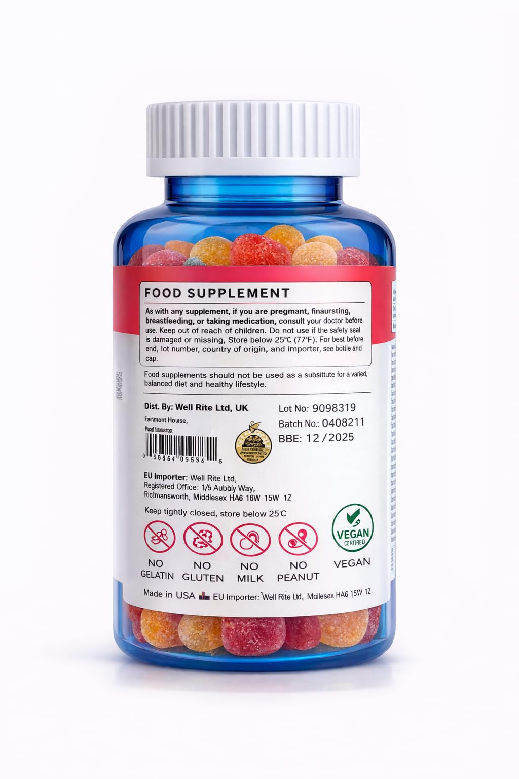 Wellrite Glow Skin Gummy Vitamins, 60 Count