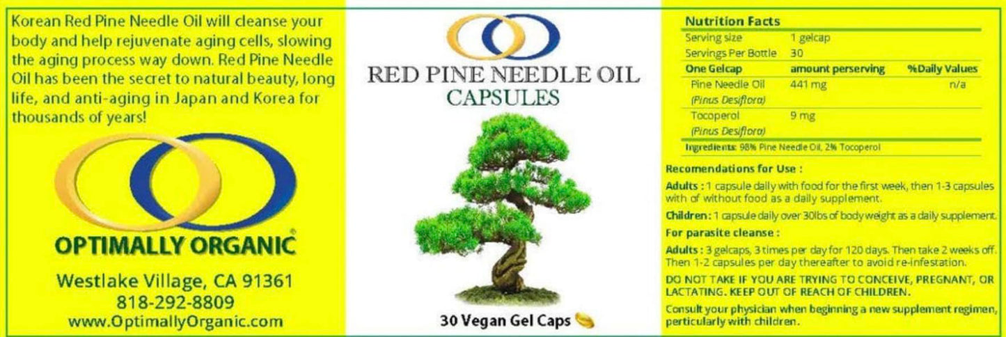 Optimally Organic Red Pine Needle Oil Capsules 30 Count