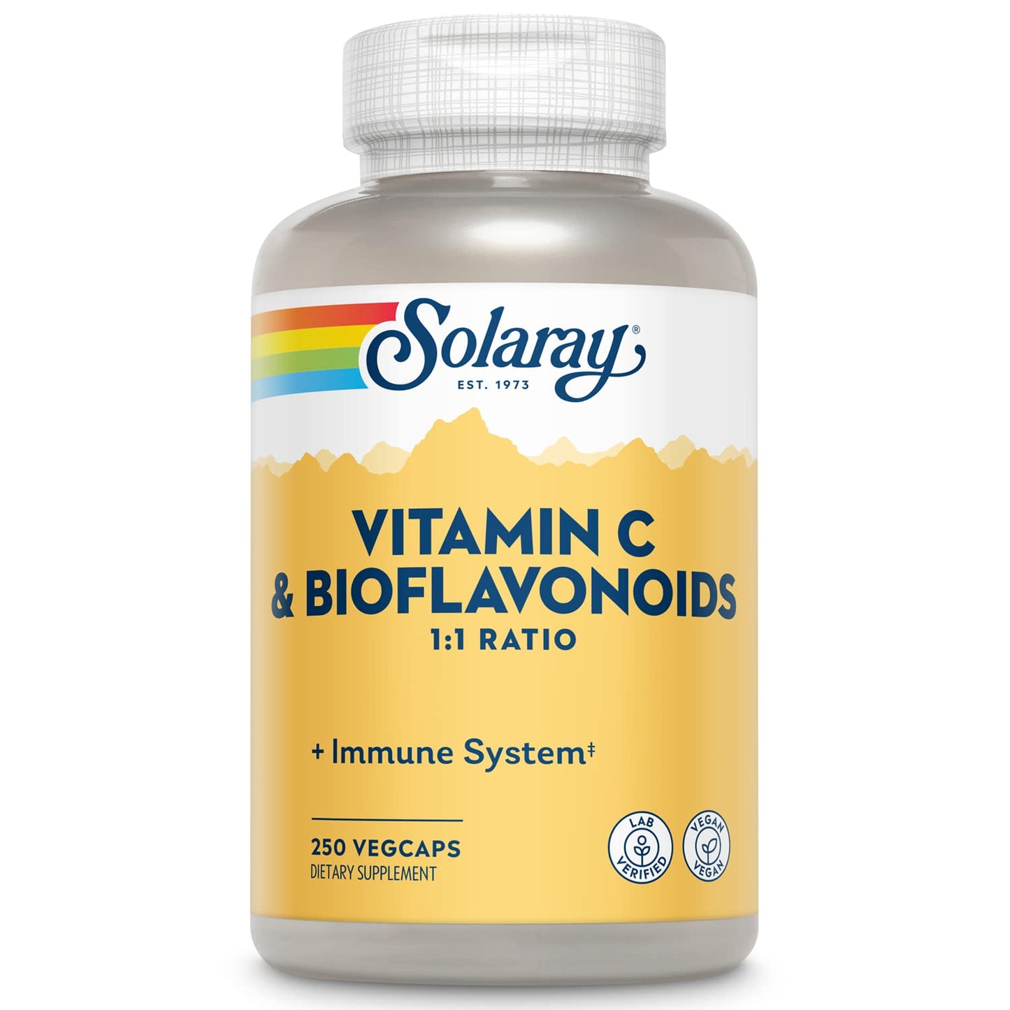 Solaray Vitamin C 500mg with Citrus Bioflavonoids Capsule, 250 VegCaps