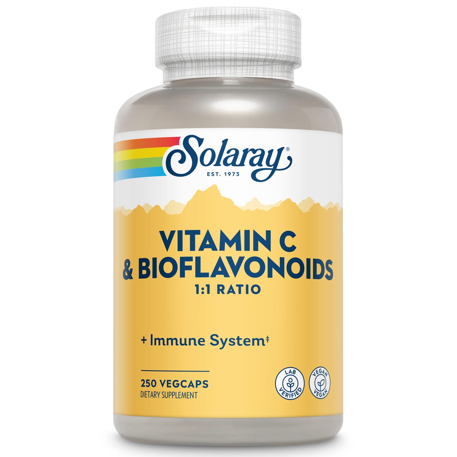 Solaray Vitamin C 500mg with Citrus Bioflavonoids Capsule, 250 VegCaps
