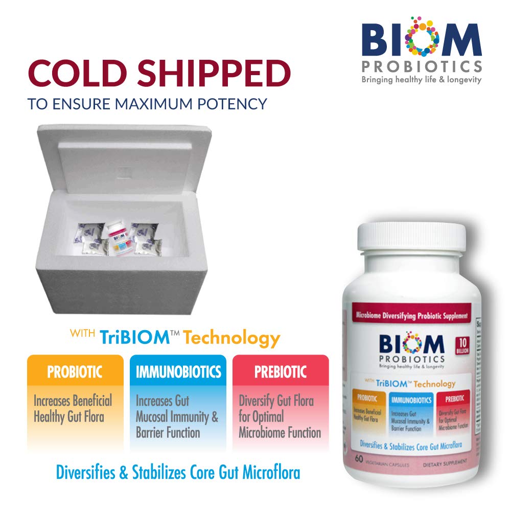 Biom Probiotics 3-in-1 Formula Capsule, 60 Count, 10 Billion CFU
