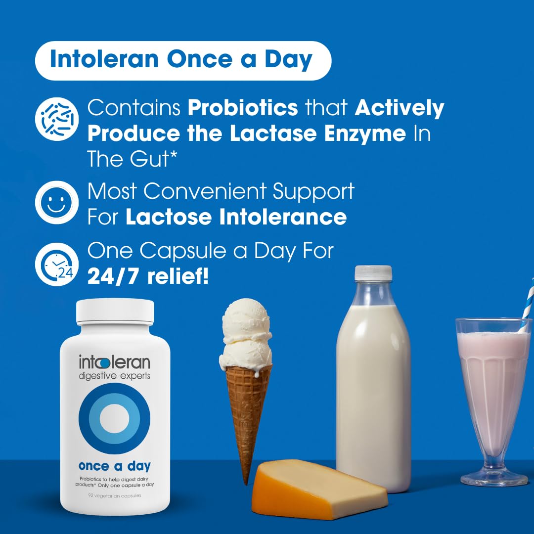 Intoleran Once a Day Lactase Capsule, 92 Capsules