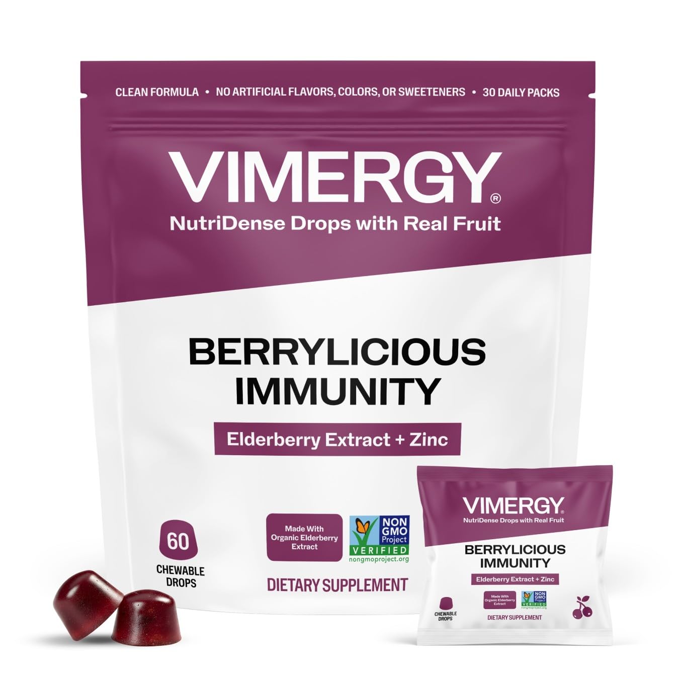 Vimergy NutriDense Immunity Elderberry & Zinc Gummy 60 Count