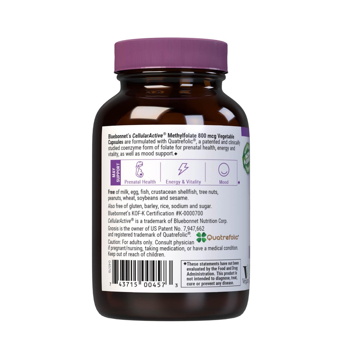 BlueBonnet CellularActive Methylfolate 800 mcg Capsules, 60 Count