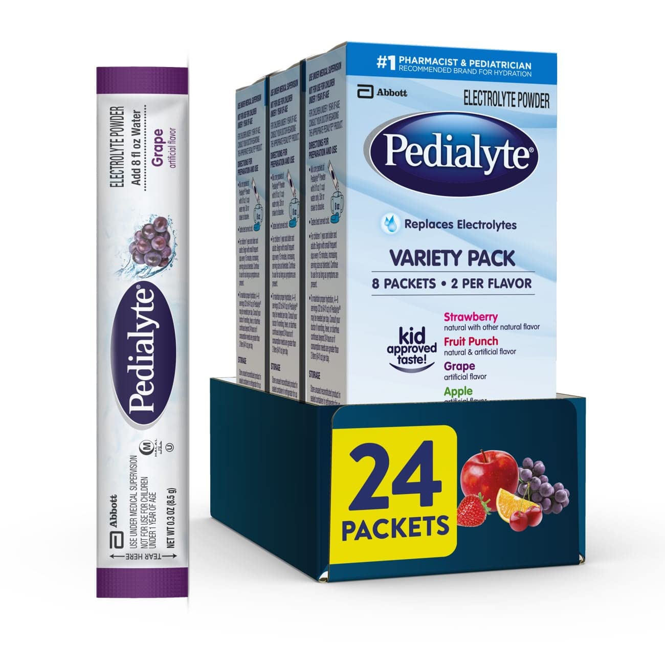 Pedialyte Electrolyte Powder 24 Count