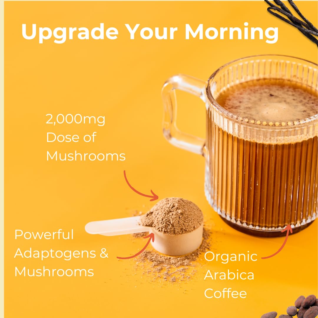 Shroovy Organic Mushroom Coffee with Adaptogens, Lion's Mane & Chaga Powder, 7.05 oz