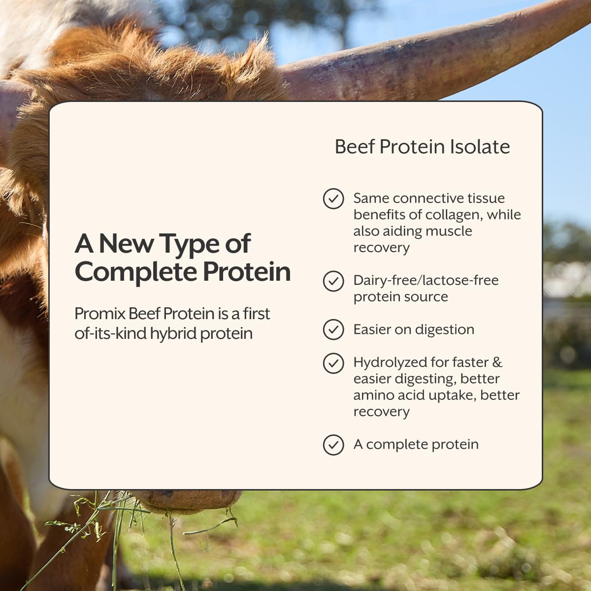 ProMix Nutrition Grass-fed Beef Protein Isolate Unflavored Powder, 30 Servings