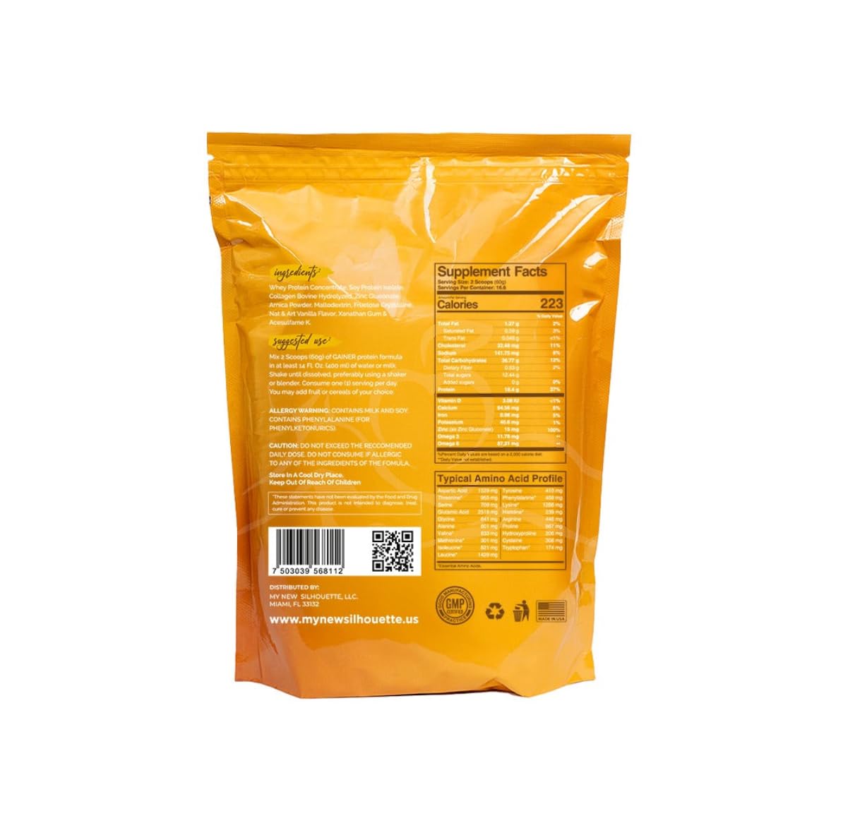 MI NUEVA SILUETA Gainer Siluette Pro Powder 1 Ounce