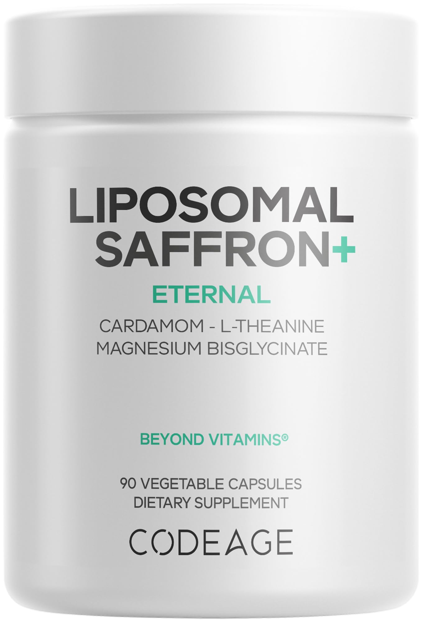 Codeage Liposomal Saffron+ Supplement, Magnesium, L-Theanine Capsules, 90 Count