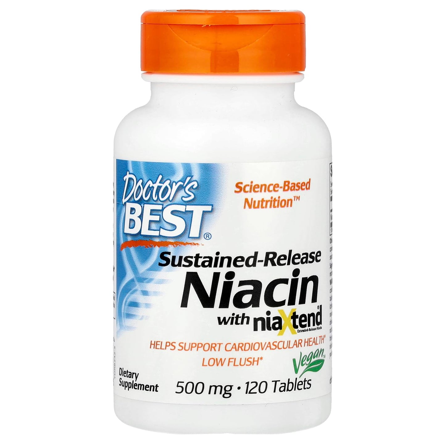 Doctor's Best Real Niacin Extended Release 500 mg Tablet, 120 Count