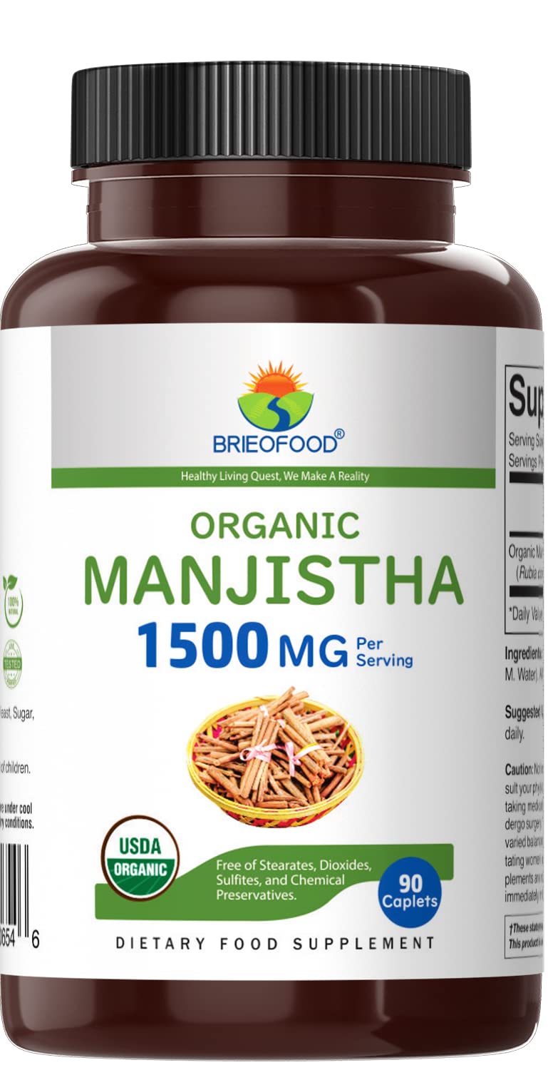 Brieofood Organic Manjistha 1500mg Tablets 90