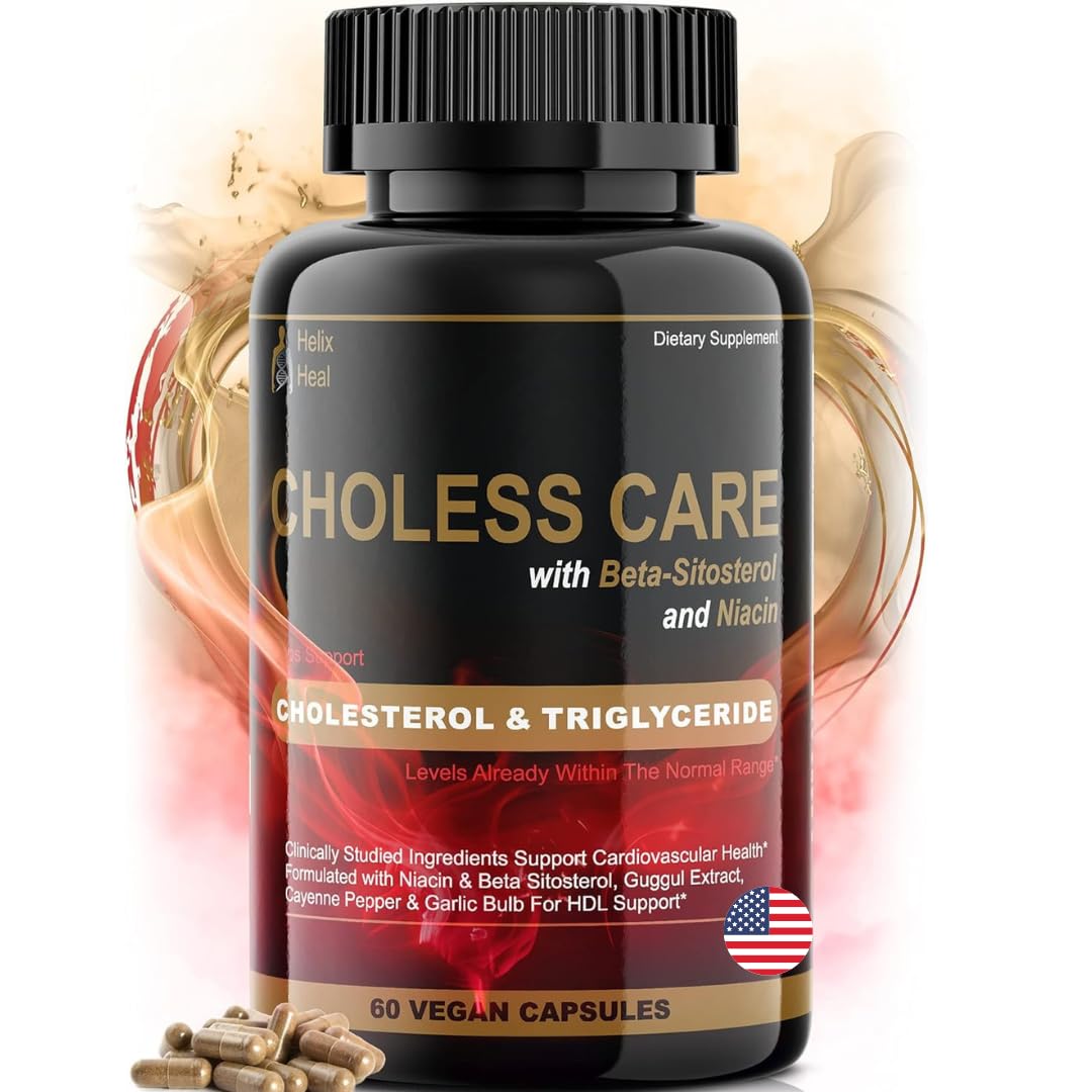 Helix Heal Cholesterol Supplement - Triglycerides Support Health Capsules, 60 Capsules