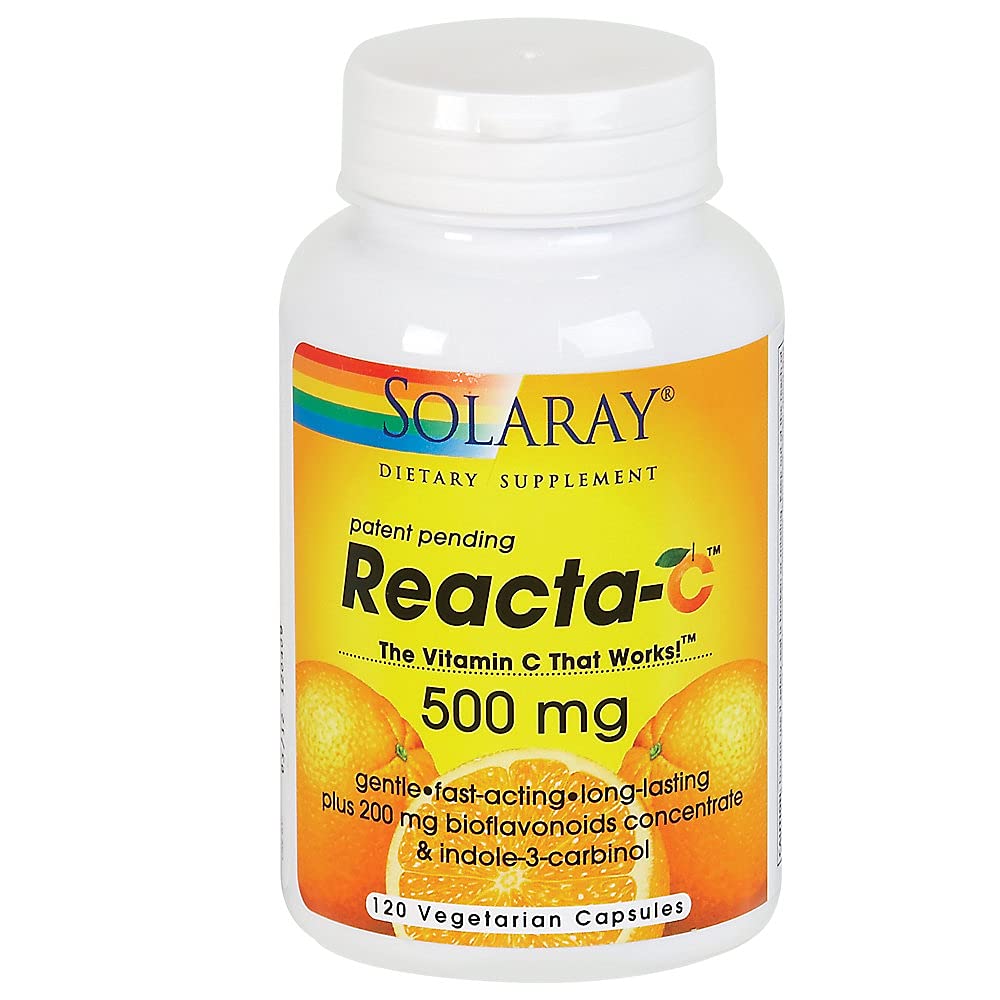 Solaray Reacta-C Vitamin C, 120 Vegetarian Capsules