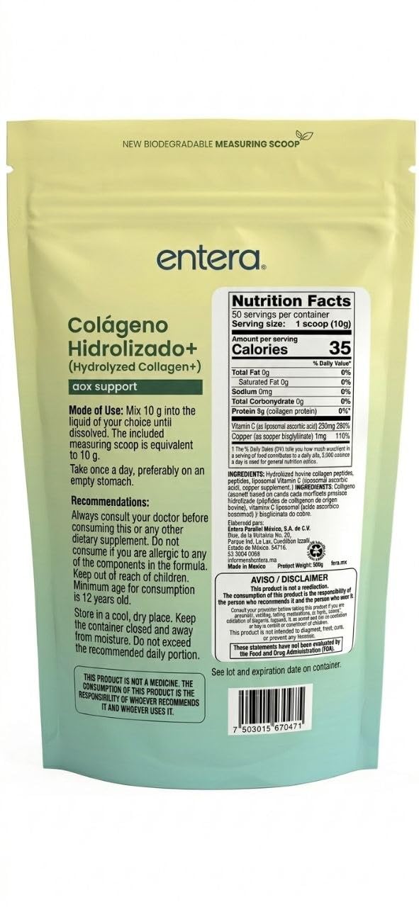 Generic Hydrolyzed Collagen Peptides Powder, Type I & III Bovine Supplement, Flavorless, Odorless, Sugar-Free, Gluten-Free, 500g, 50 Servings