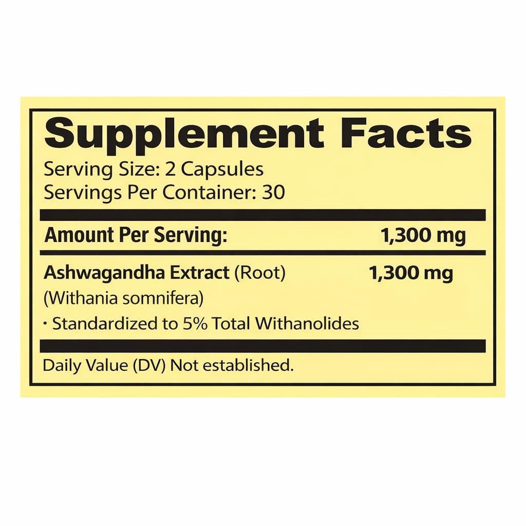 4 TOP CARE Ashwagandha Dietary Supplement Capsules, 60 Capsules