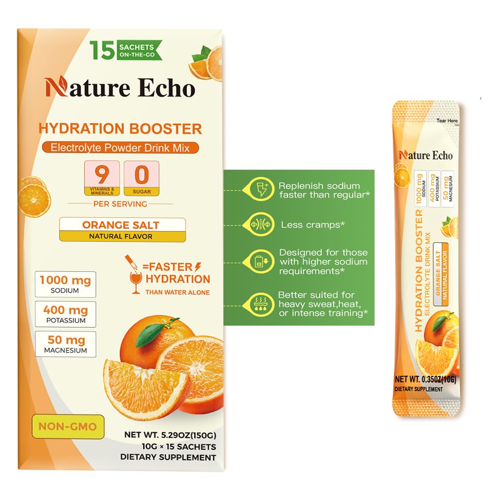 Nature Echo Sugar-Free Electrolyte Powder Packets, 4.7 Ounce
