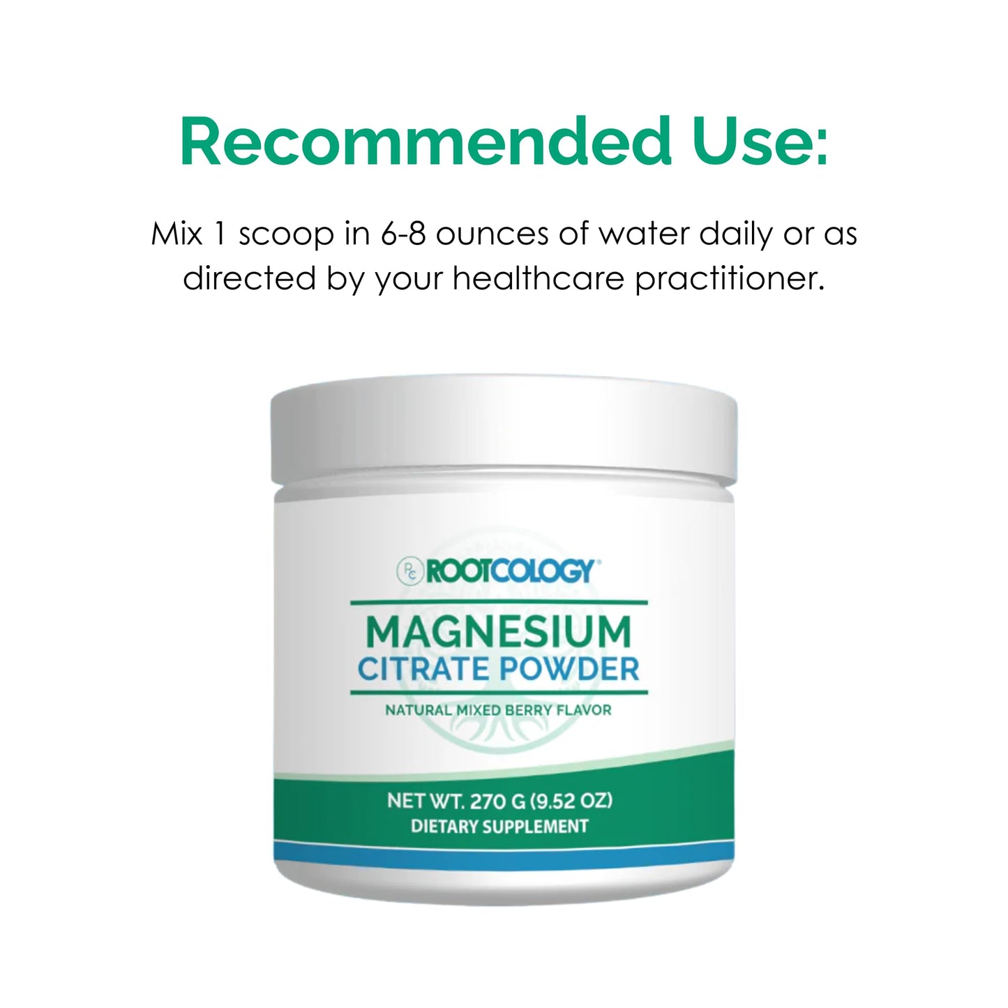 Rootcology Magnesium Citrate Powder 9.52 Ounce