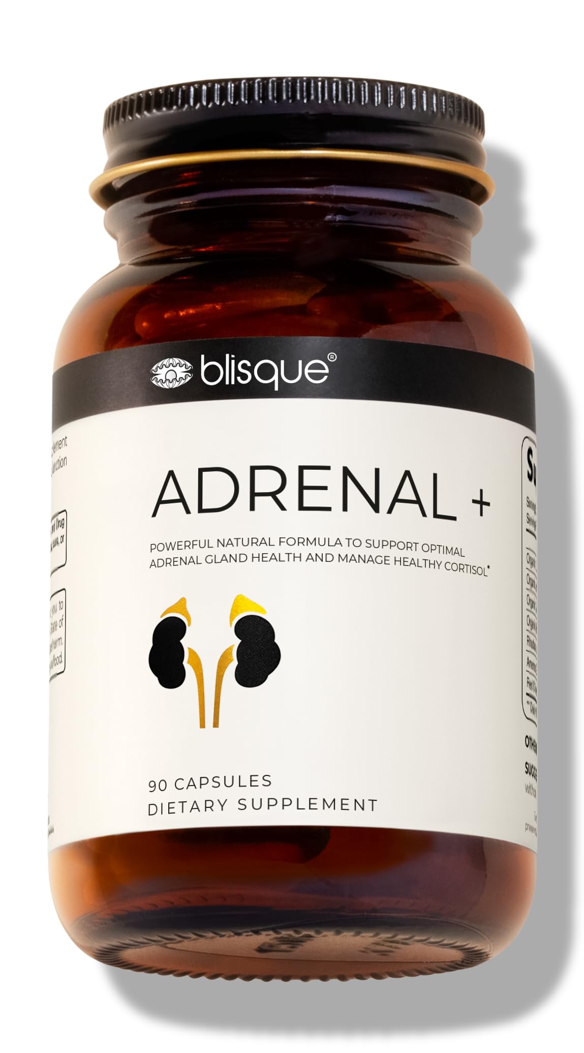 Blisque Adrenal Support Supplement Capsules, 90 Count