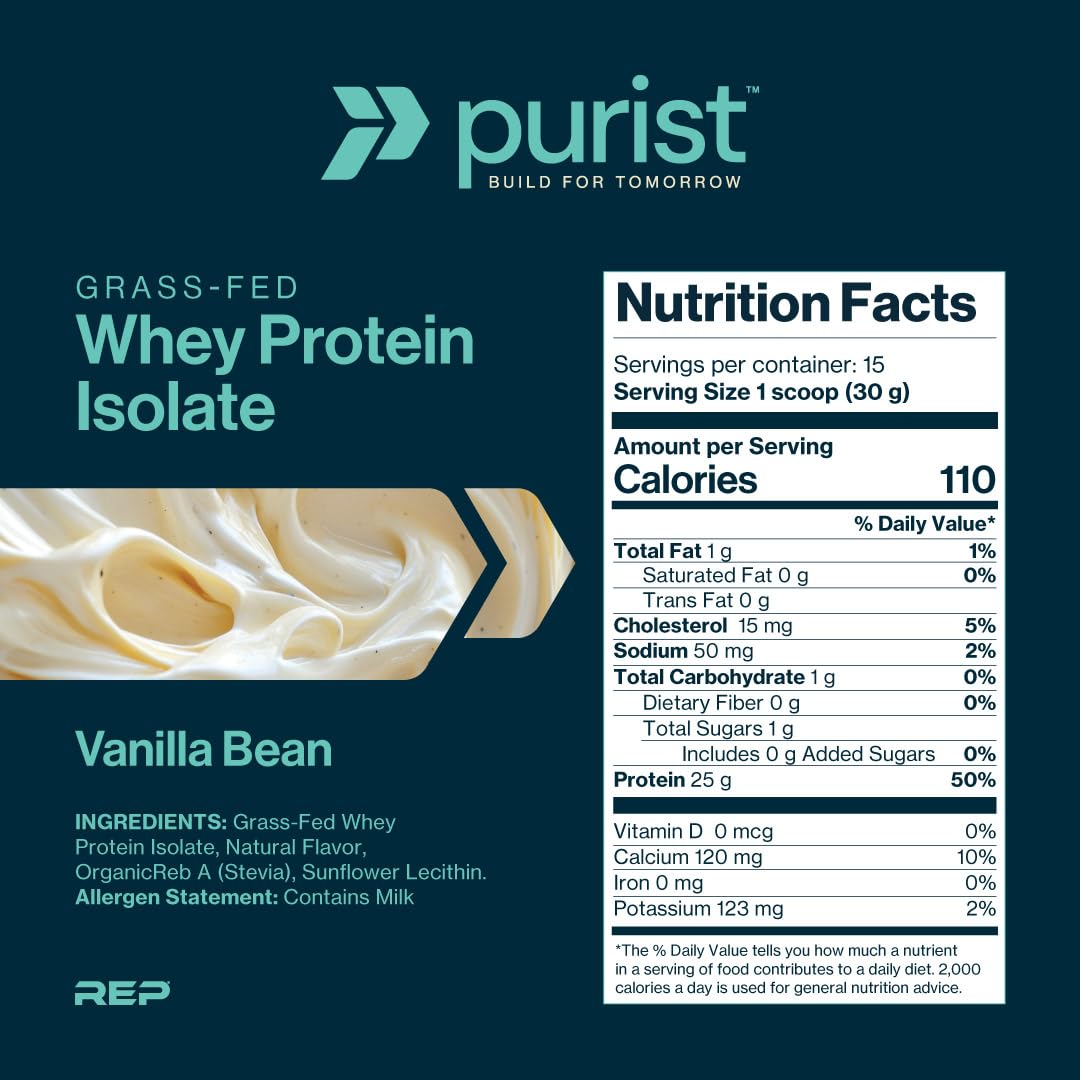 PURIST Whey Protein Isolate Vanilla Packets 15 Packets