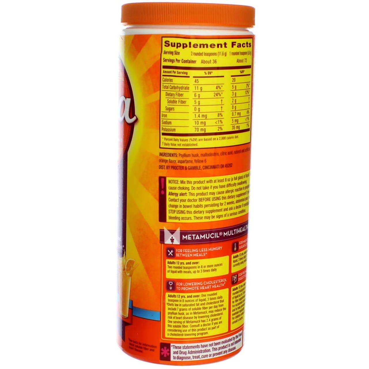 Metamucil Multi-Health Fiber Powder Berry Smooth Sugar Free, 30 oz