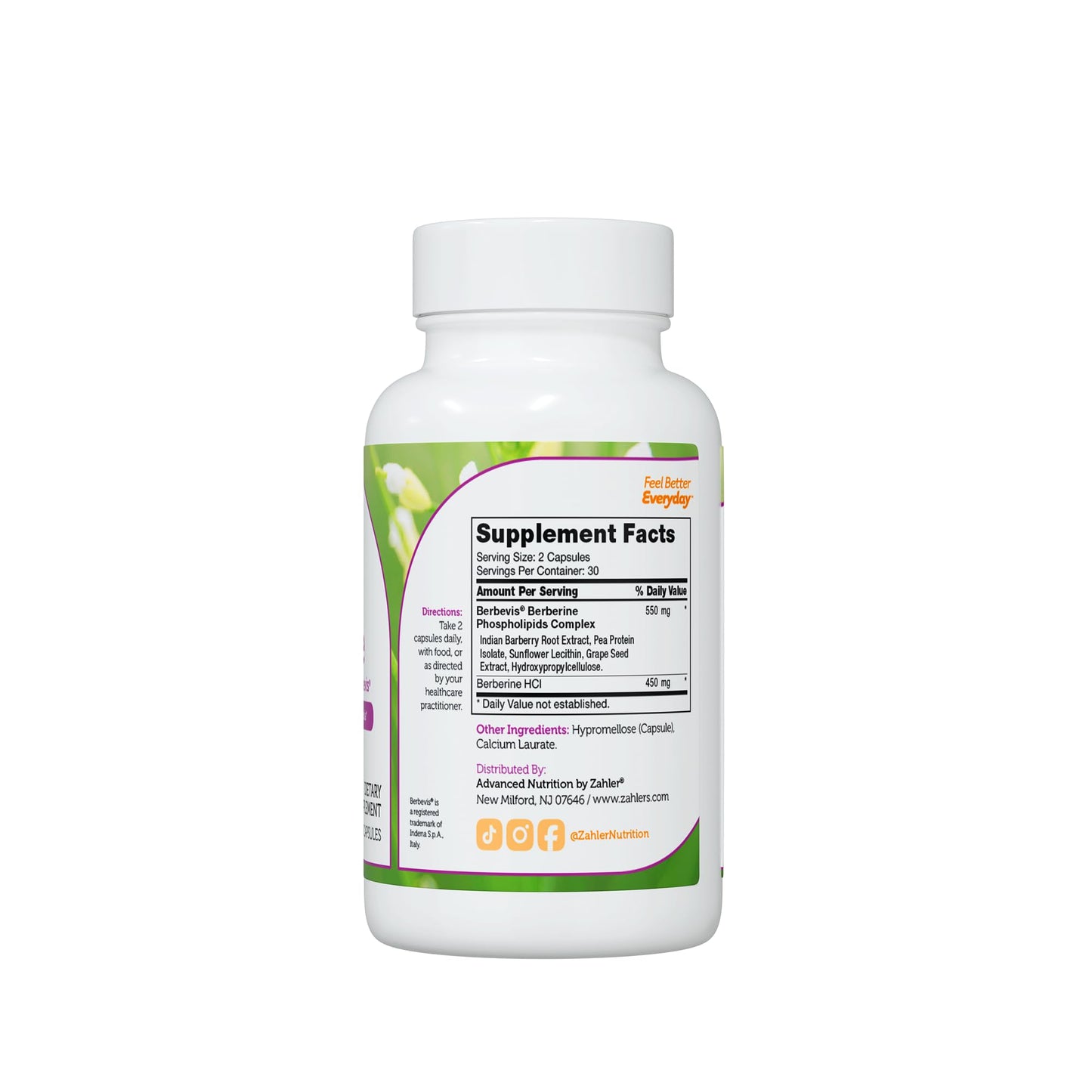 Zahler Berberine Capsules, 60 Count