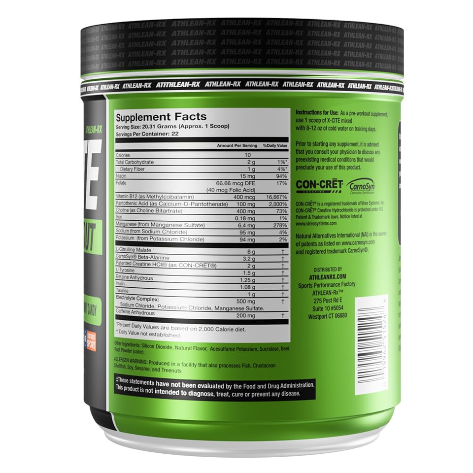 ATHLEAN-RX X-CITE Pre-Workout Powder 15.61 Ounce