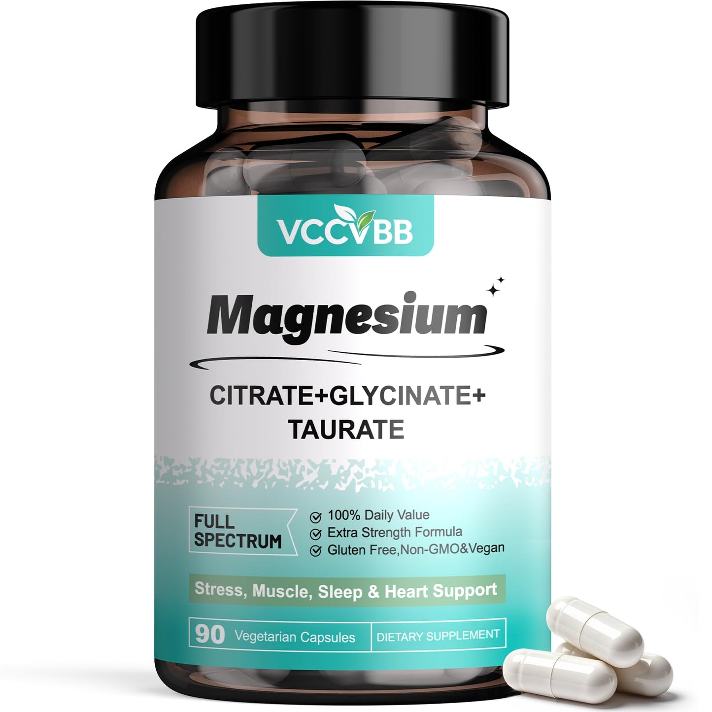 VCCVBB Magnesium Complex with Glycinate Elemental Magnesium 90 Capsules