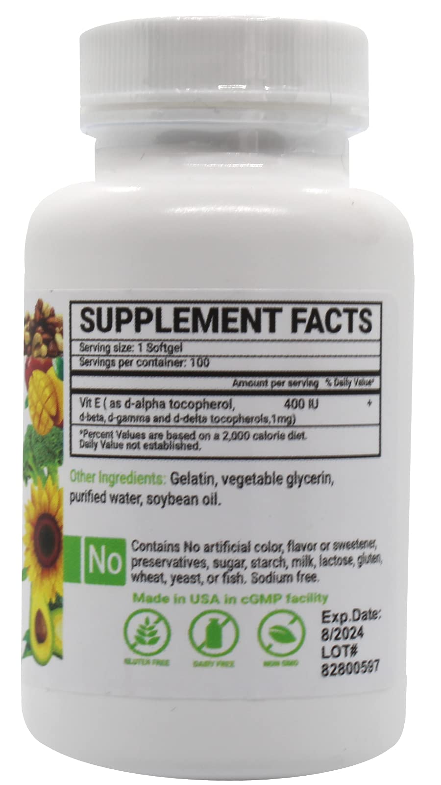 Peter's Choice Natural Vitamin E 400IU Softgel, 100 Softgels