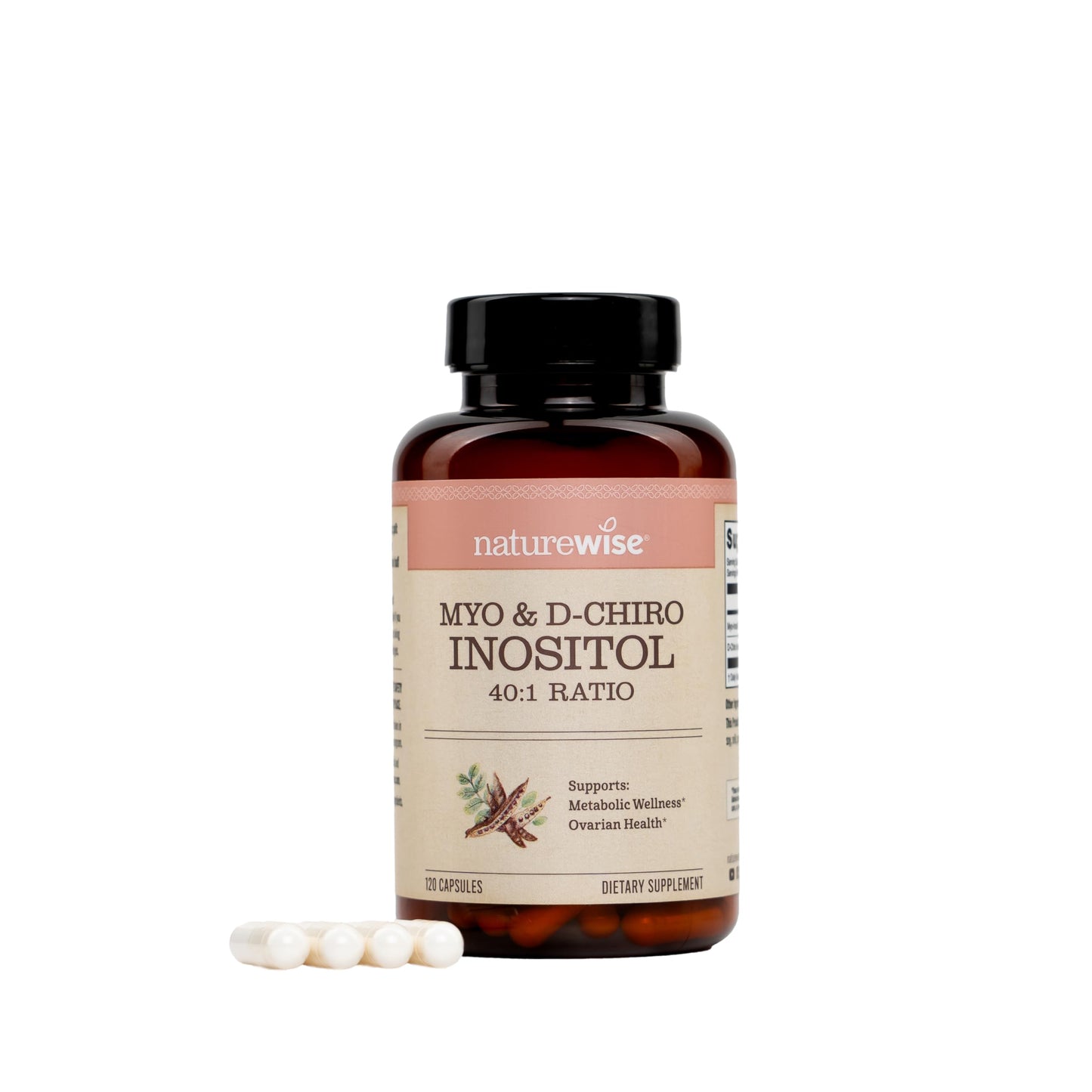 NatureWise Myo-Inositol & D-Chiro Inositol Supplement for Women, Capsule, 120 Count