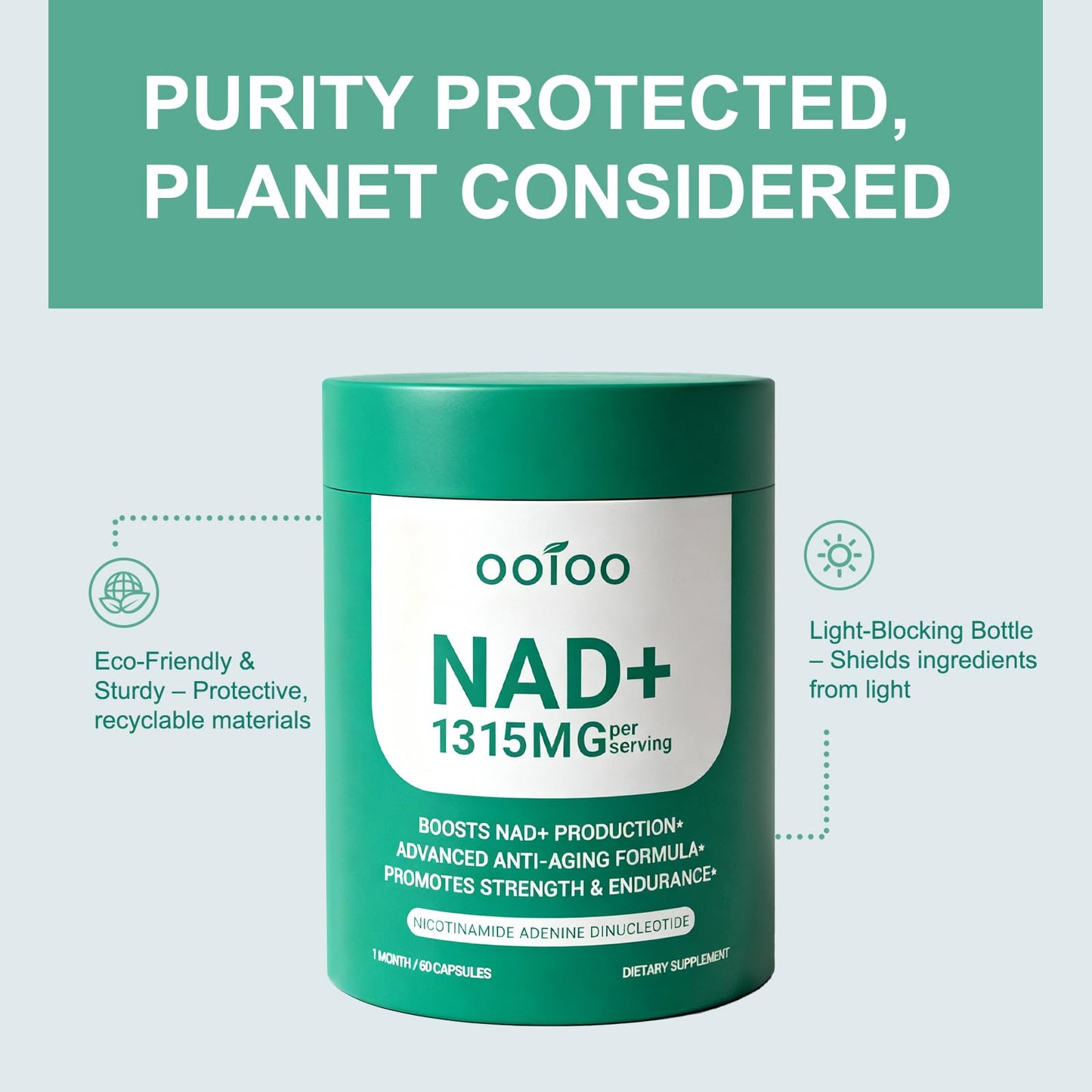 ooioo Liposomal NAD+ & Resveratrol Supplement Capsule, 60 Count