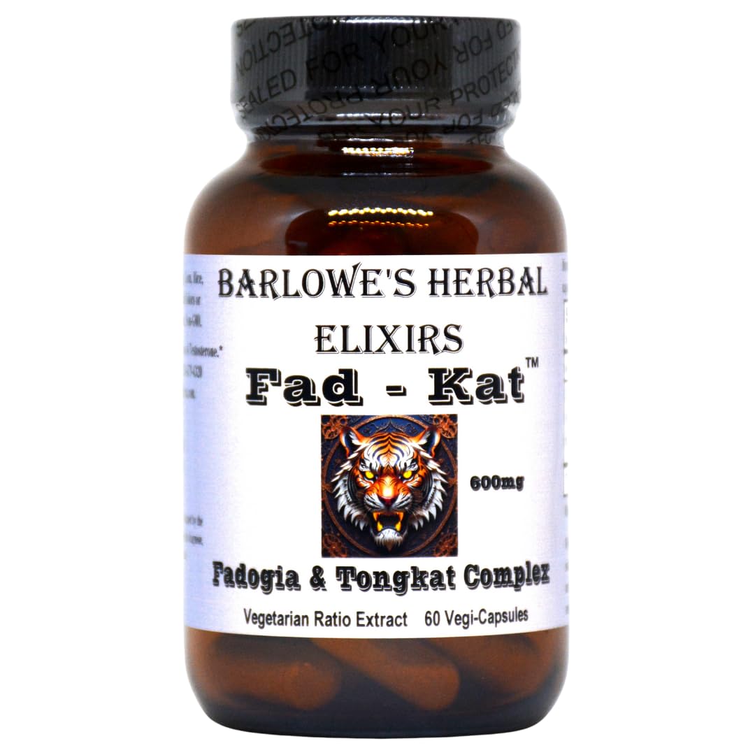 Barlowe's Herbal Elixirs Fad-Kat Fadogia Agrestis & Tongkat Ali Capsules, 60 Count
