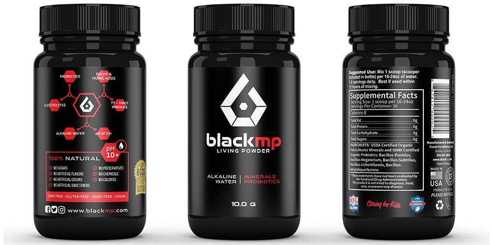 BlackMP - Foods for Athletes Living Powder - SBO Probiotic, Fulvic and Humic Minerals, Powder, 0.35 oz