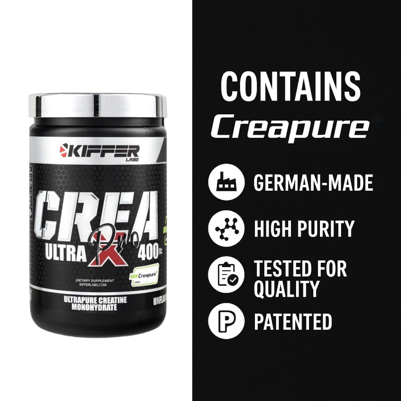 Kiffer Laboratories Creapure Ultra Pro Creatine Monohydrate Powder 14.11 oz