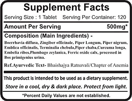 Planet Ayurveda Punarnava Mandur Herbal Tablets, 240 Tablets