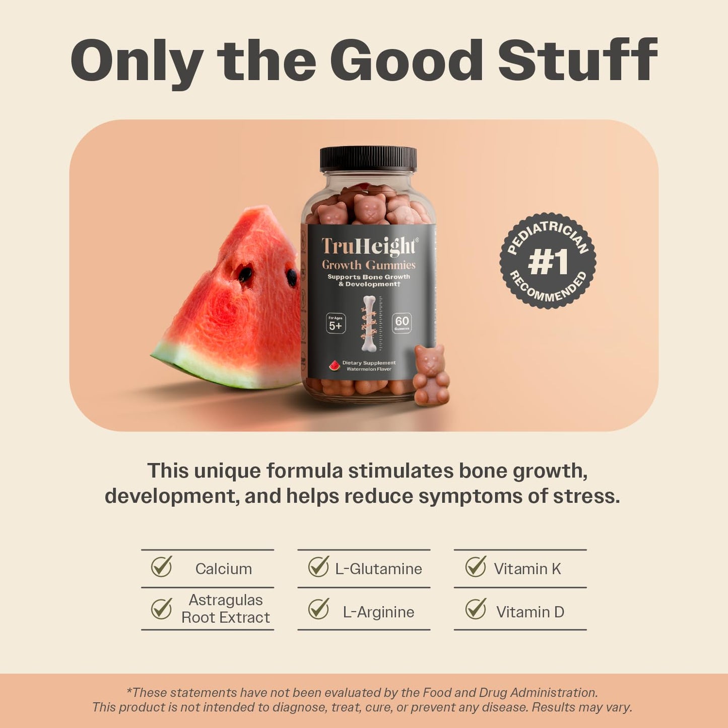ProHeight TruHeight Growth Gummies Watermelon 60 Count