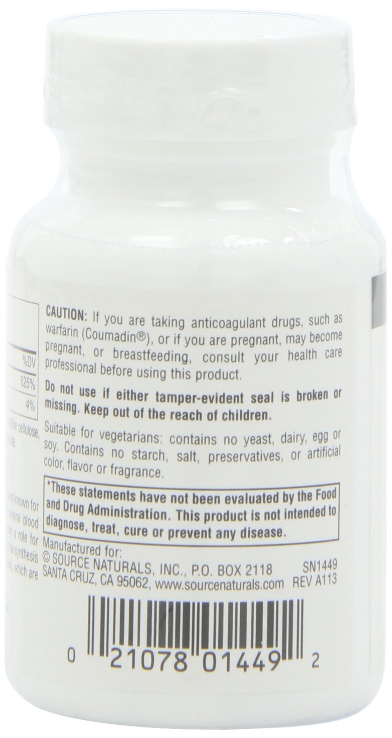 Source Naturals Vitamin K1 200 Tablets